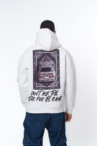 Etnik Tasarım Mercedes Beyaz Oversize Hoodie
