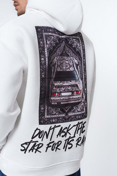 Etnik Tasarım Mercedes Beyaz Oversize Hoodie