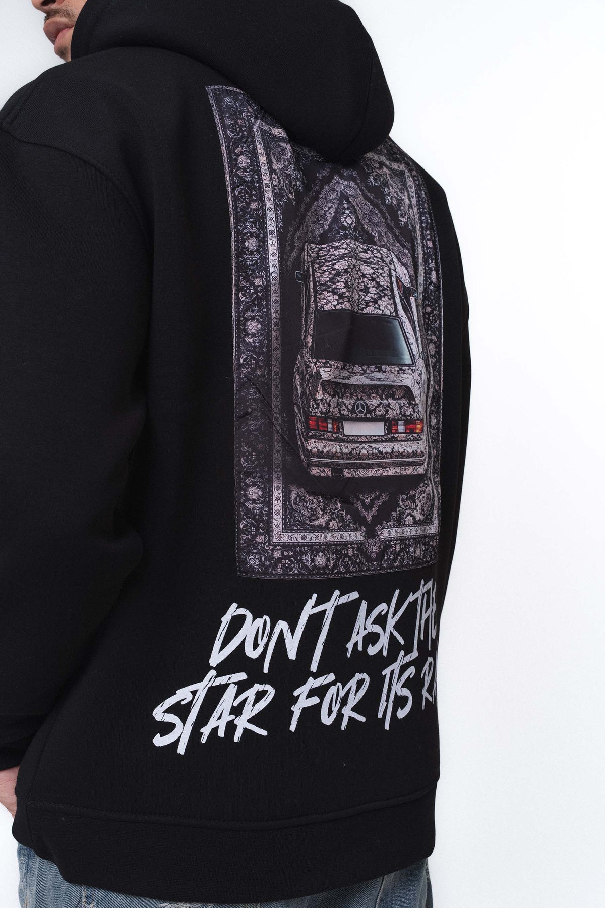 Etnik Tasarım Mercedes Siyah Oversize Hoodie