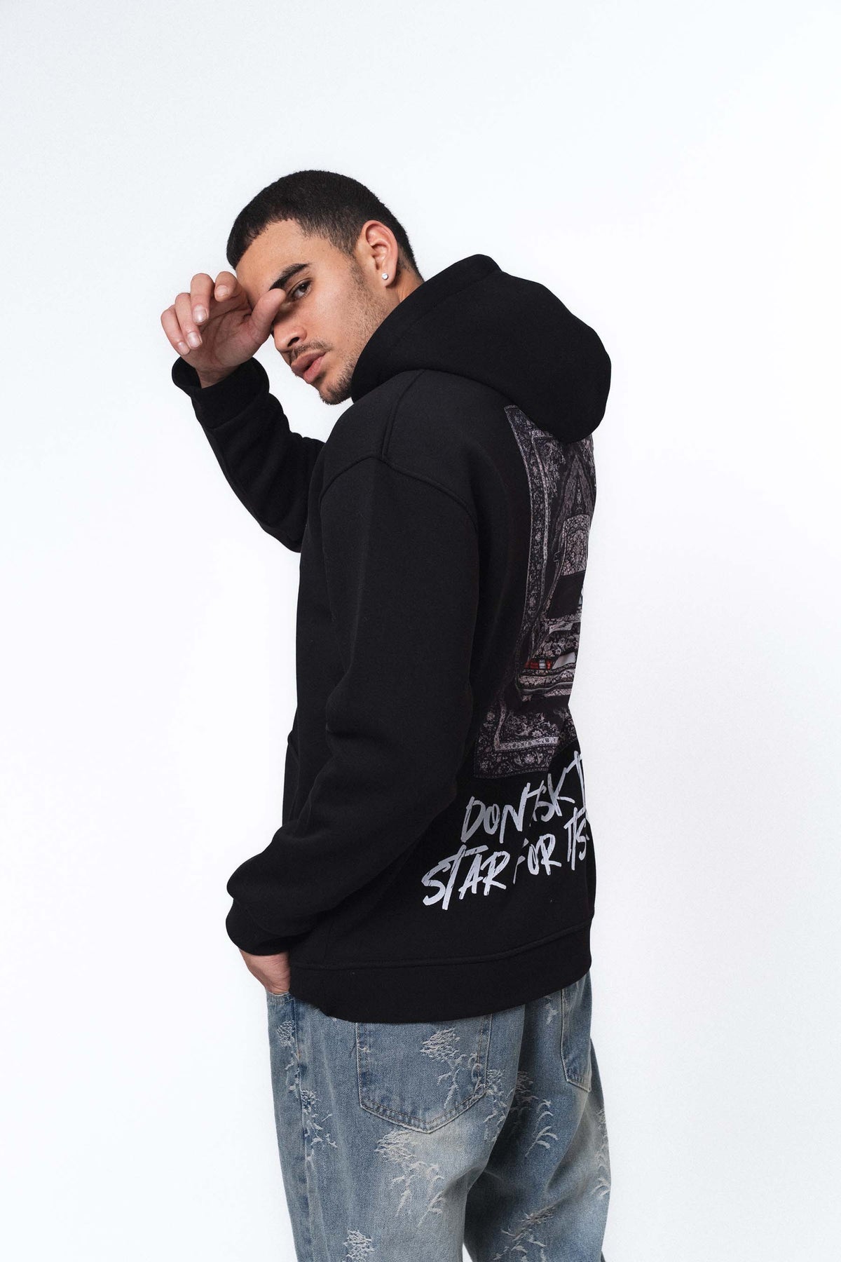 Etnik Tasarım Mercedes Siyah Oversize Hoodie
