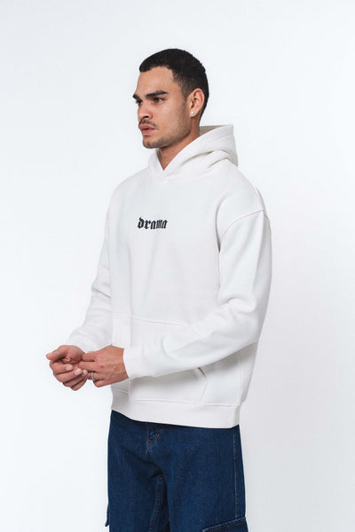 Etnik Tasarım Drama Beyaz Oversize Hoodie