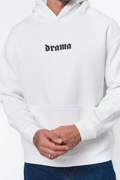 Etnik Tasarım Drama Beyaz Oversize Hoodie