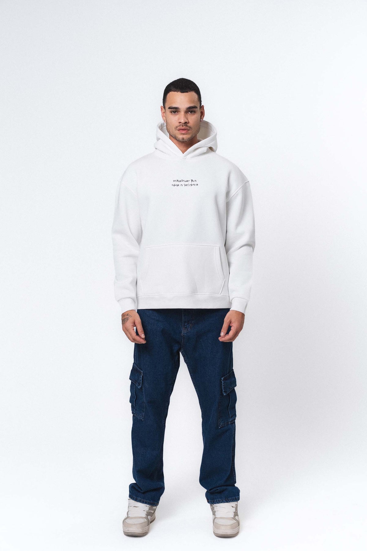 Etnik Tasarım BMW Beyaz Oversize Hoodie