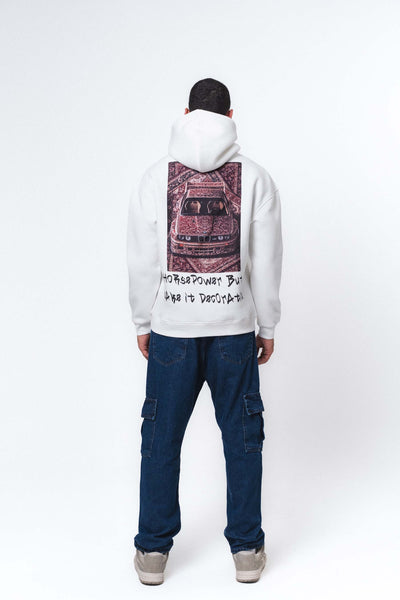 Etnik Tasarım BMW Beyaz Oversize Hoodie