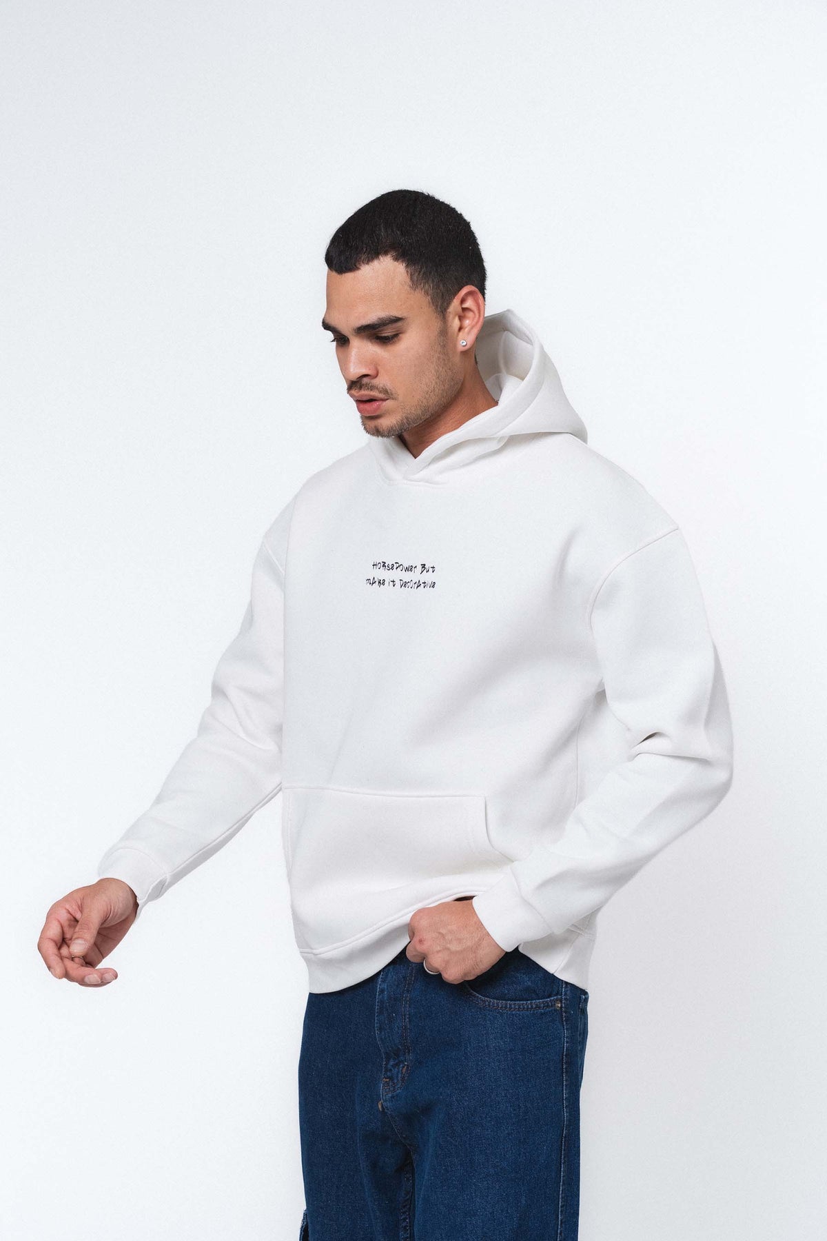 Etnik Tasarım BMW Beyaz Oversize Hoodie