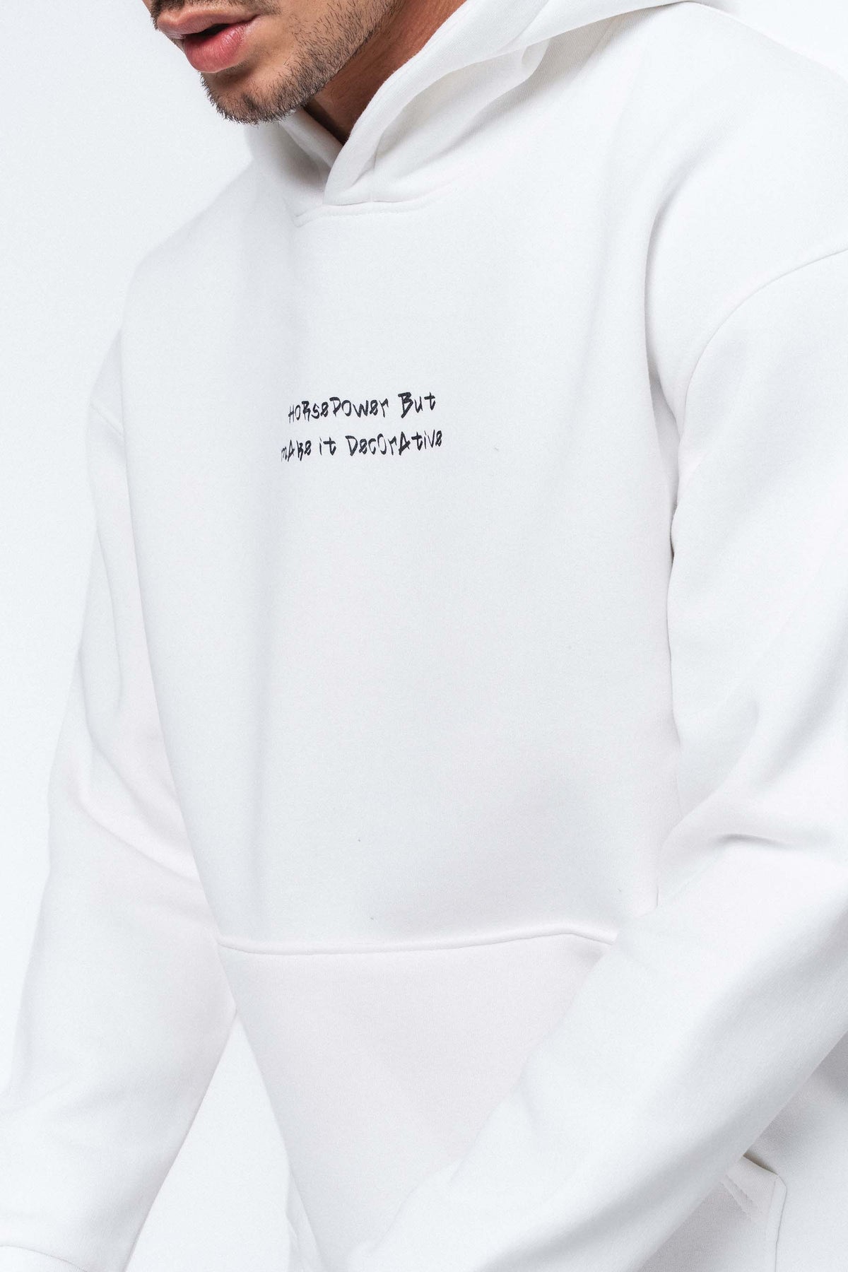 Etnik Tasarım BMW Beyaz Oversize Hoodie