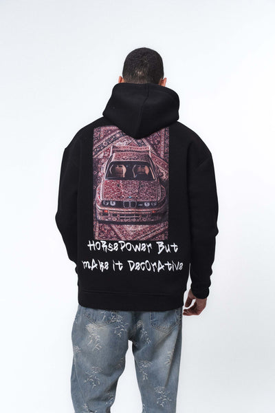 Etnik Tasarım BMW Siyah Oversize Hoodie