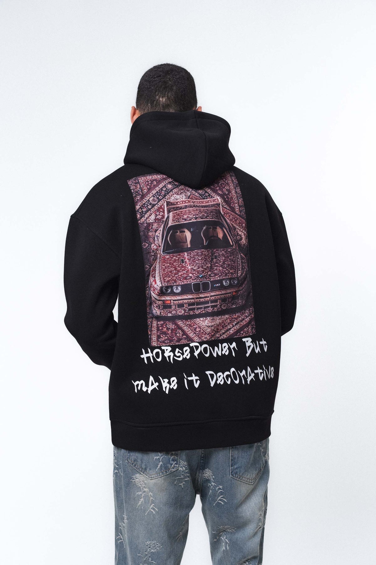 Etnik Tasarım BMW Siyah Oversize Hoodie