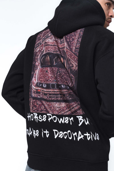 Etnik Tasarım BMW Siyah Oversize Hoodie