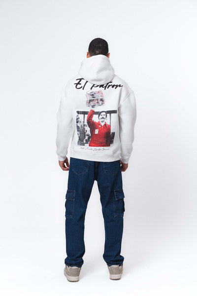 El Patron Beyaz Oversize Hoodie