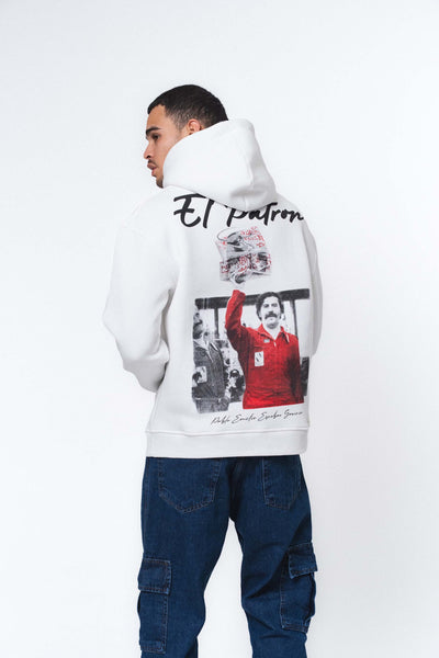 El Patron Beyaz Oversize Hoodie