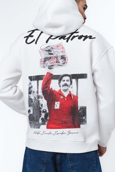 El Patron Beyaz Oversize Hoodie