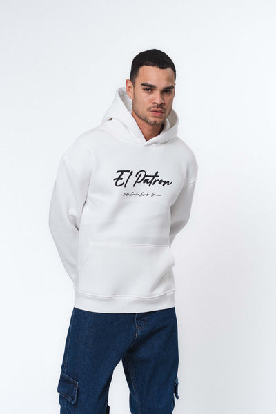 El Patron Beyaz Oversize Hoodie