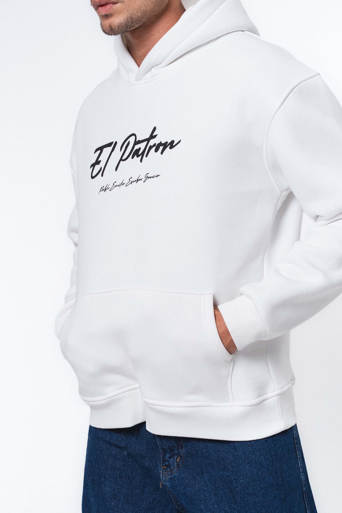 El Patron Beyaz Oversize Hoodie