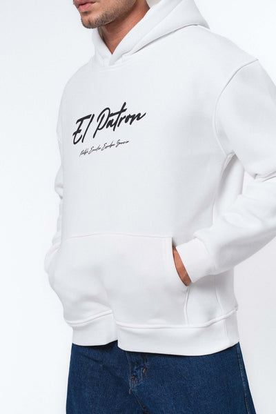 El Patron Beyaz Oversize Hoodie