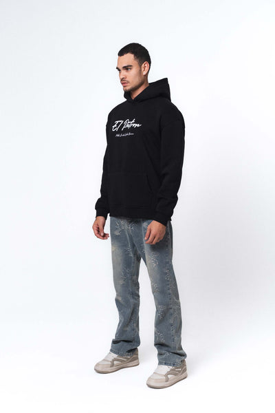 El Patron Siyah Oversize Hoodie