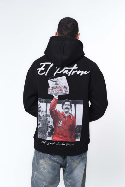 El Patron Siyah Oversize Hoodie