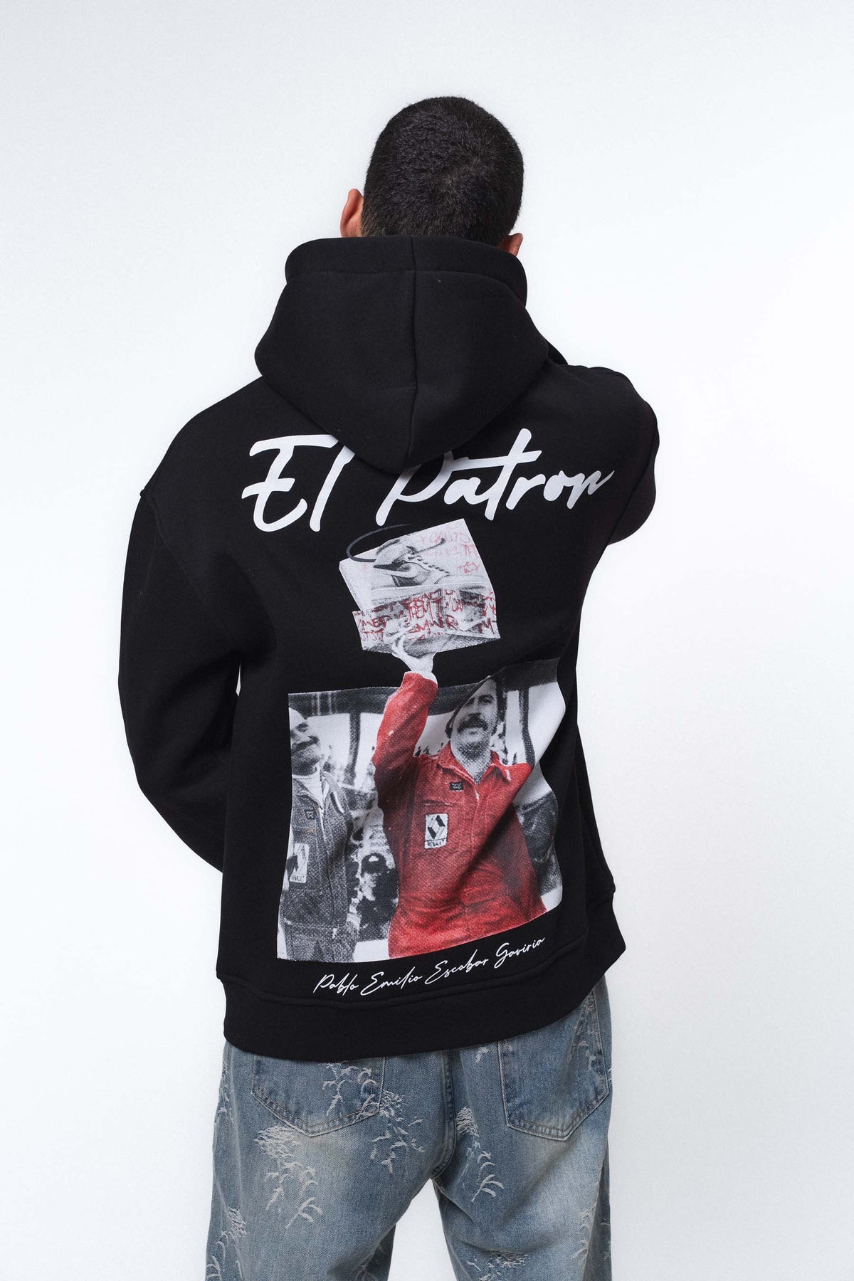 El Patron Siyah Oversize Hoodie