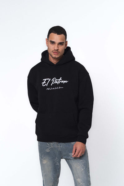 El Patron Siyah Oversize Hoodie