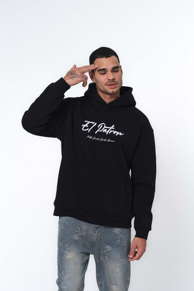 El Patron Siyah Oversize Hoodie