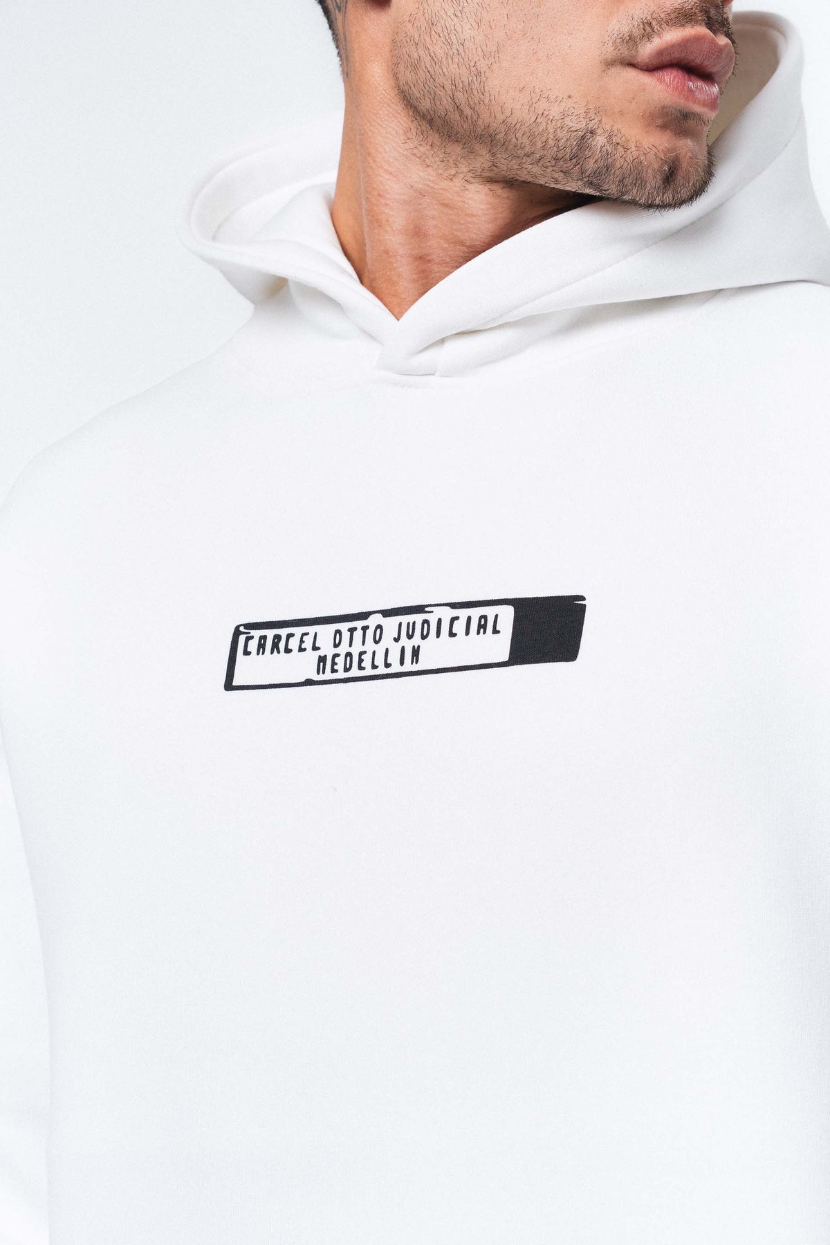 Pablo Escobar - Medellin Beyaz Oversize Hoodie