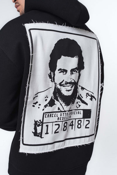 Pablo Escobar - Medellin Siyah Oversize Hoodie
