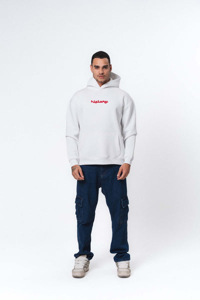 Etnik Tasarım History Future Carpet Beyaz Oversize Hoodie