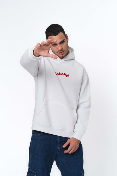 Etnik Tasarım History Future Carpet Beyaz Oversize Hoodie