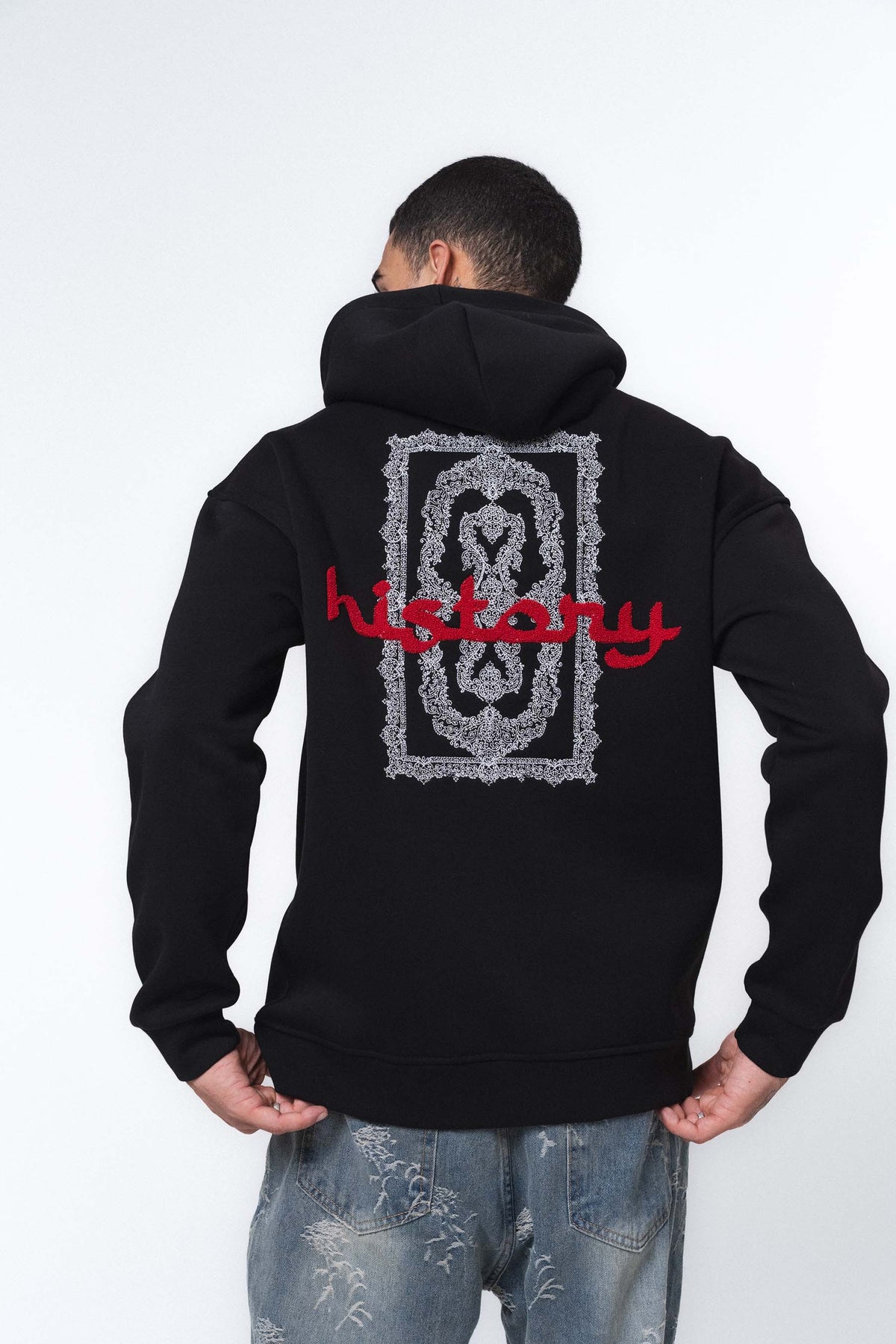Etnik Tasarım History Future Carpet Siyah Oversize Hoodie