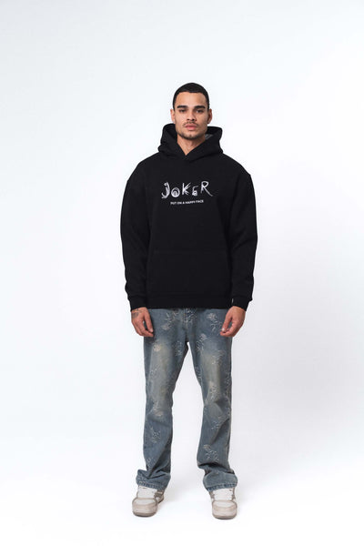 Joker Put On Happy Face Siyah Oversize Hoodie