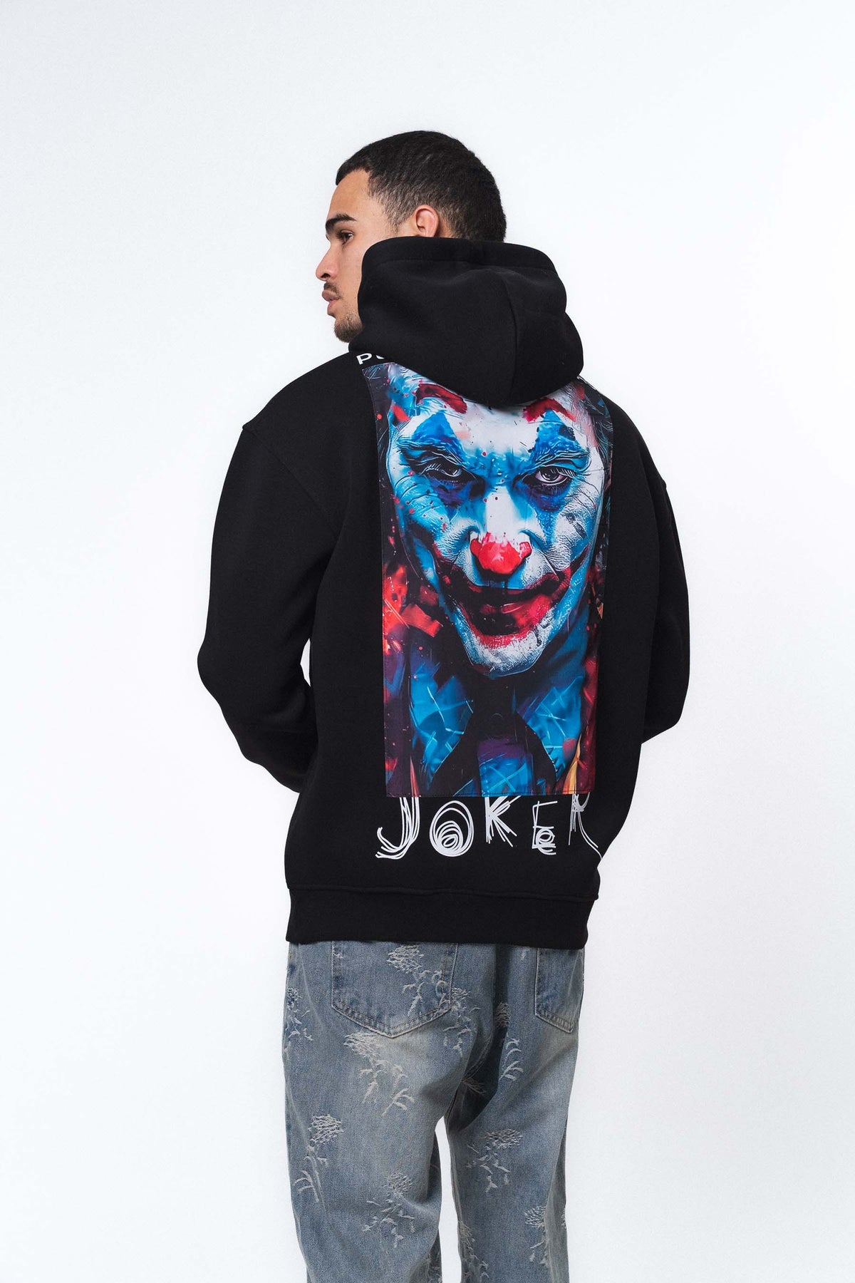 Joker Put On Happy Face Siyah Oversize Hoodie