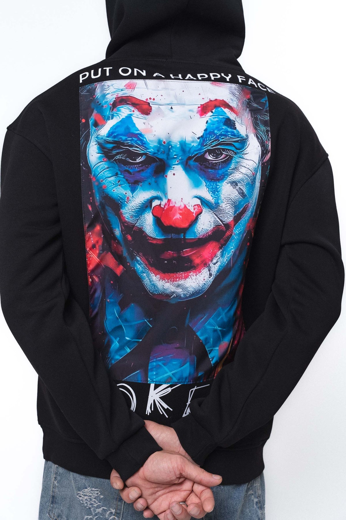 Joker Put On Happy Face Siyah Oversize Hoodie
