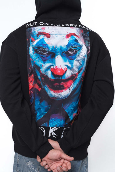 Joker Put On Happy Face Siyah Oversize Hoodie