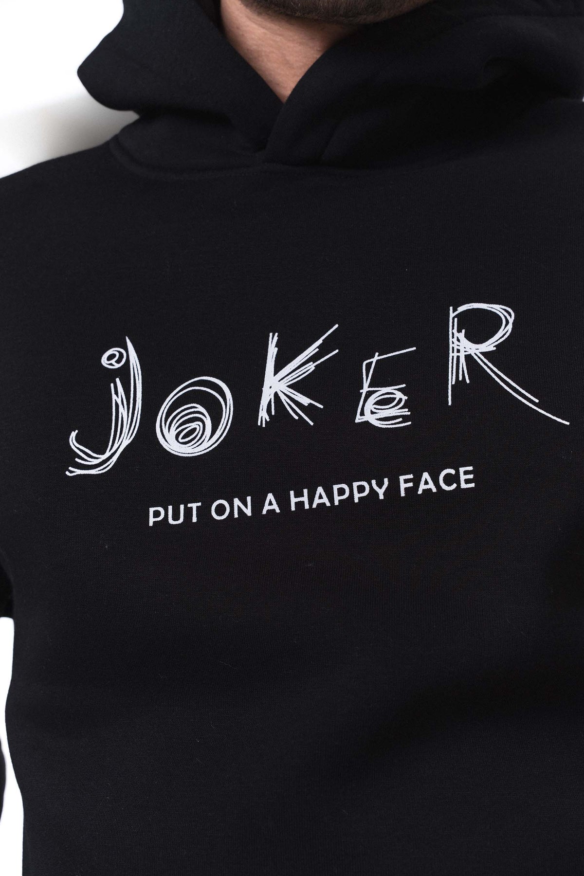 Joker Put On Happy Face Siyah Oversize Hoodie