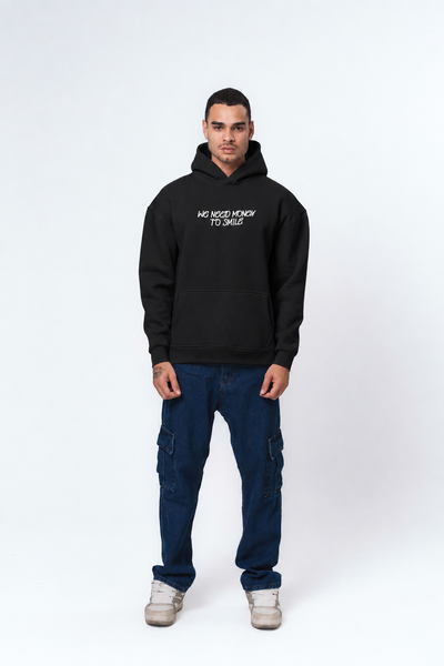 Need Money To Smile - Joker Siyah Oversize Hoodie