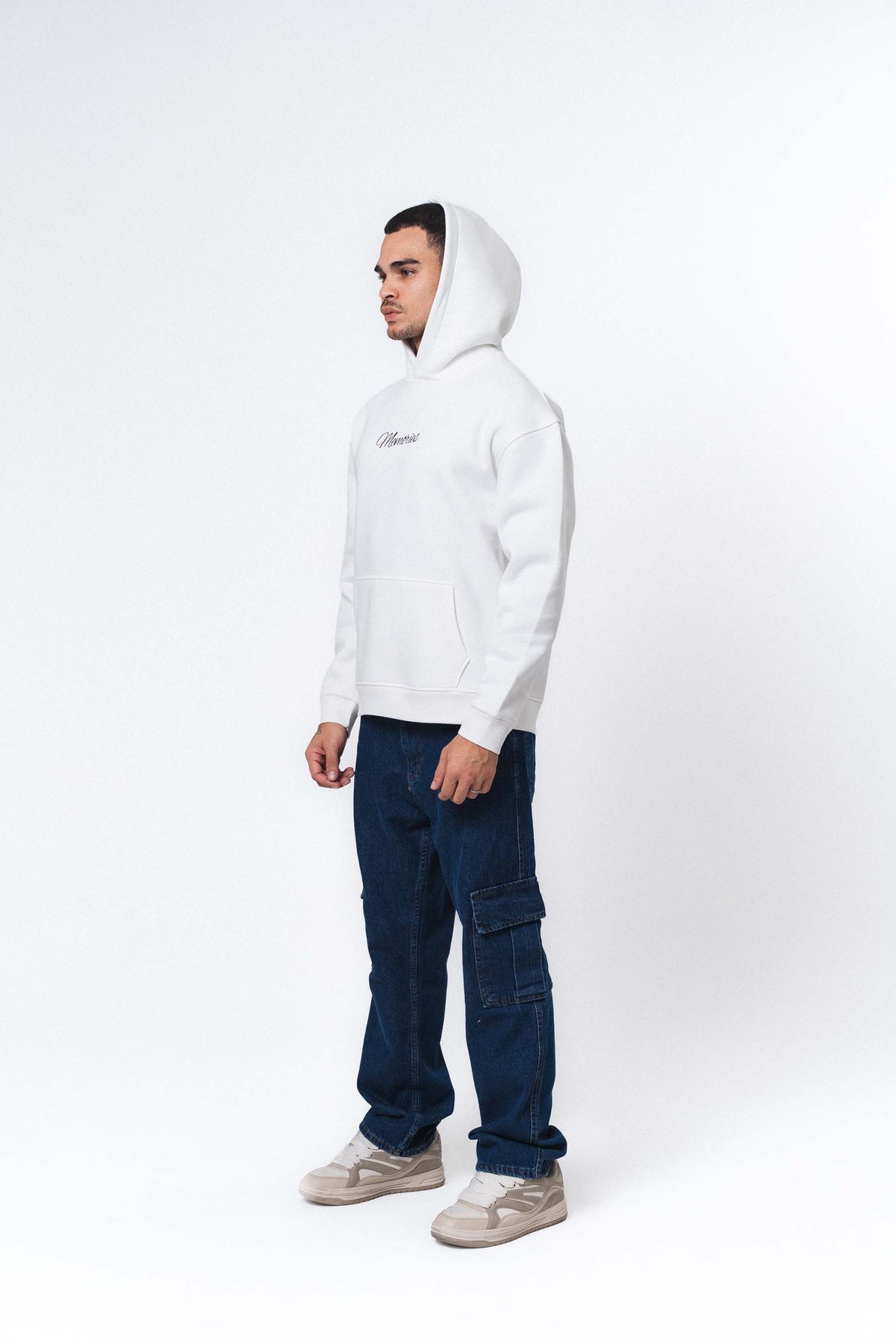 Etnik Tasarım Memories Beyaz Oversize Hoodie
