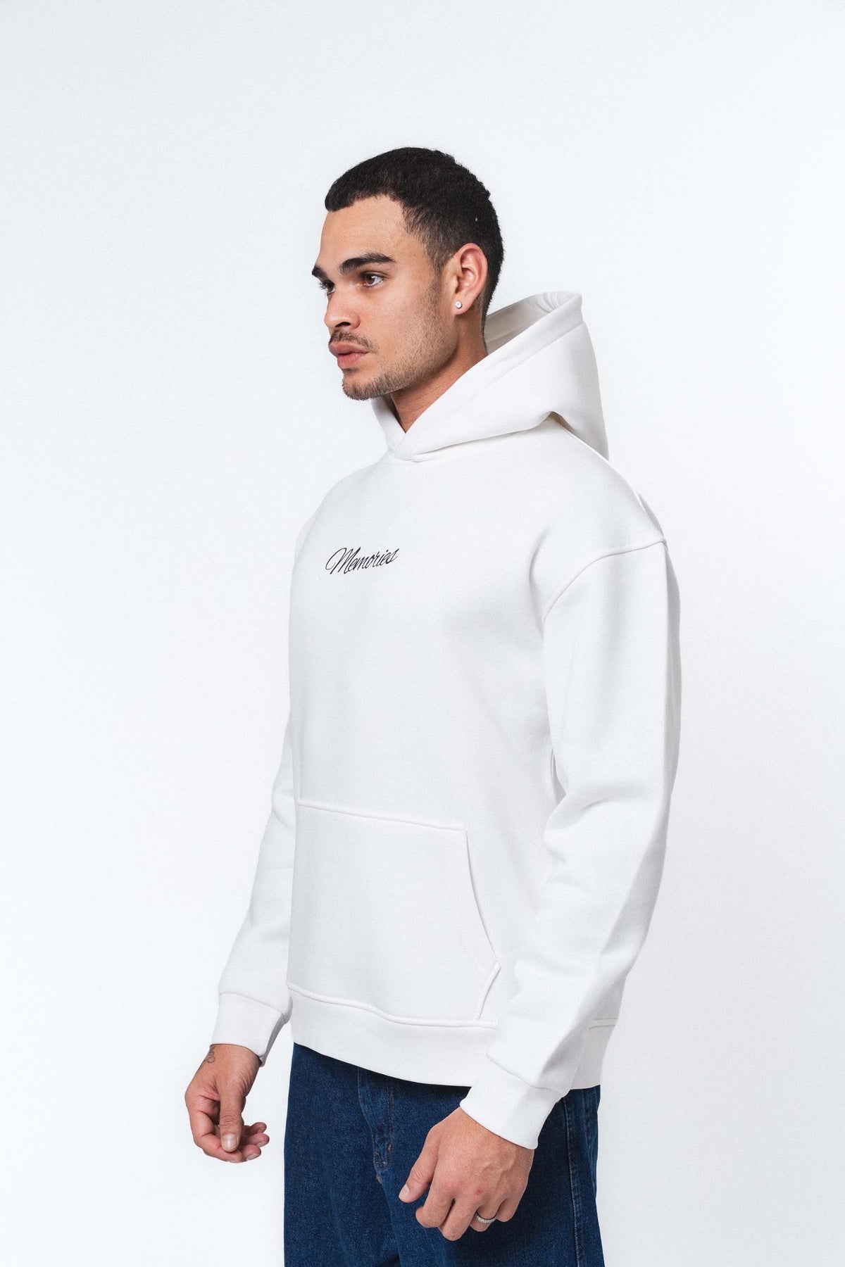 Etnik Tasarım Memories Beyaz Oversize Hoodie