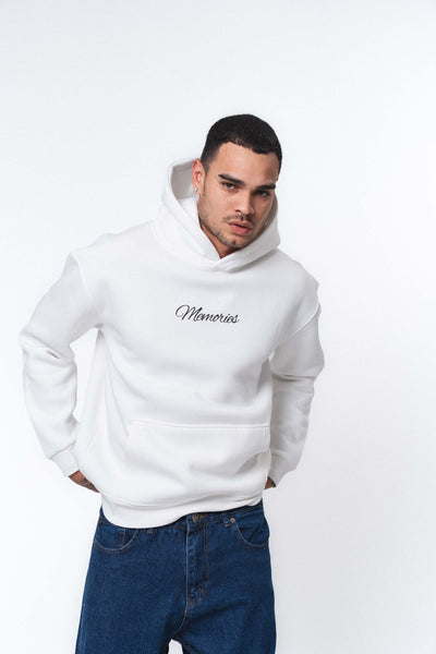 Etnik Tasarım Memories Beyaz Oversize Hoodie