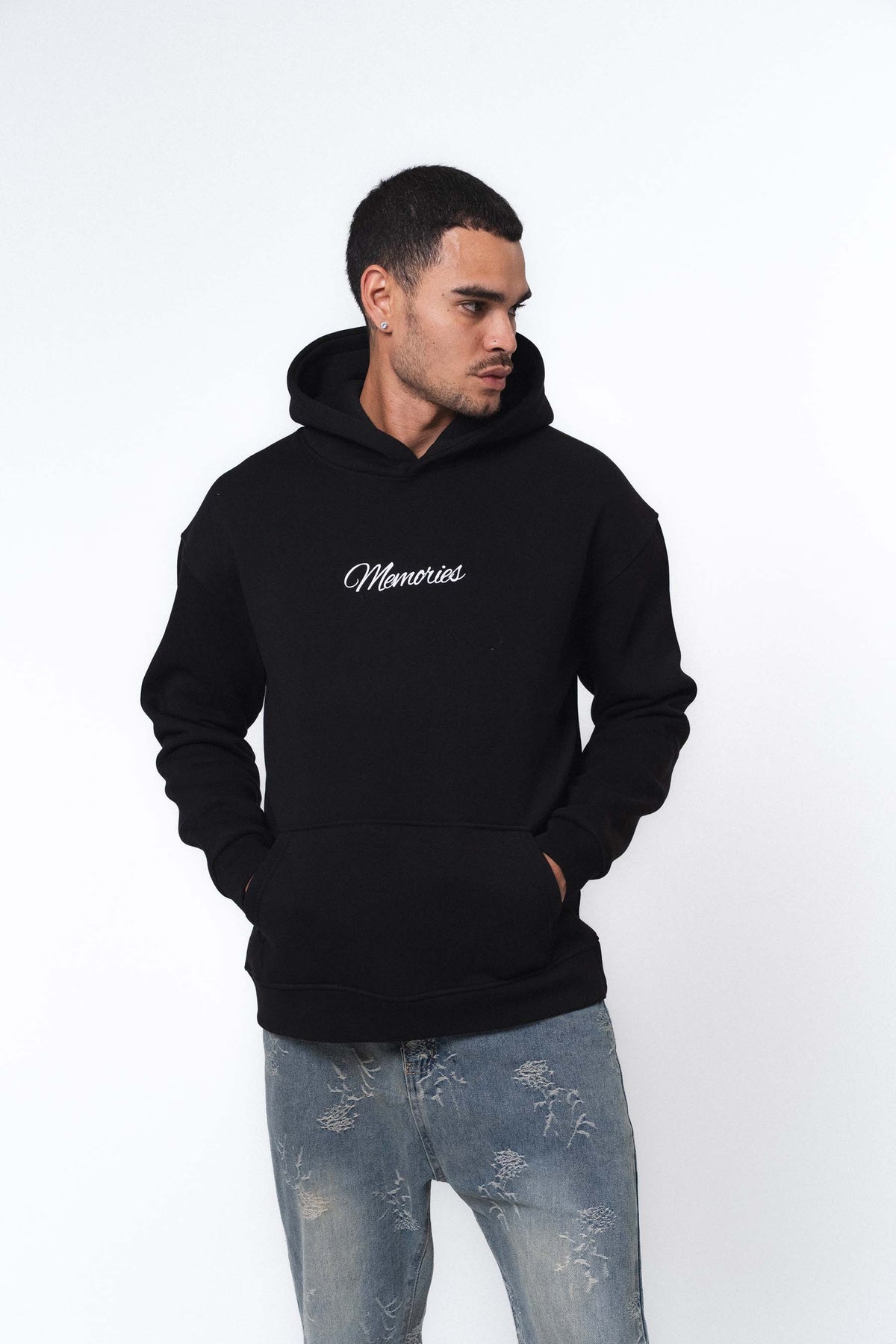 Etnik Tasarım Memories Siyah Oversize Hoodie