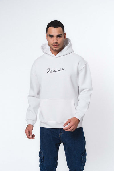 Muhammed Ali Beyaz Oversize Hoodie