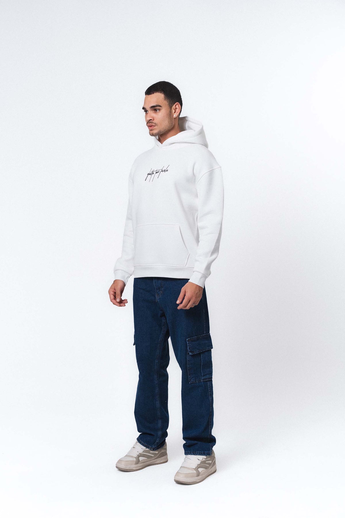 Muhammed Ali Beyaz Oversize Hoodie