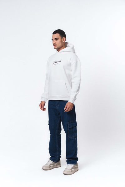 Muhammed Ali Beyaz Oversize Hoodie