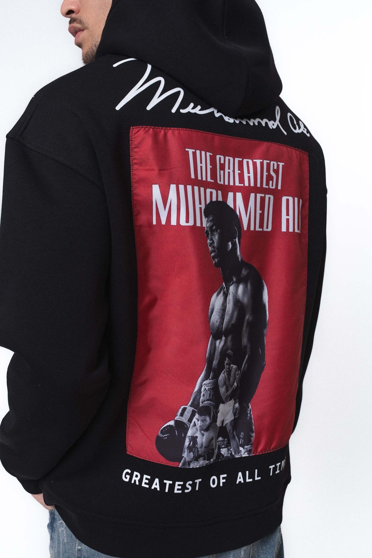 Muhammed Ali Siyah Oversize Hoodie