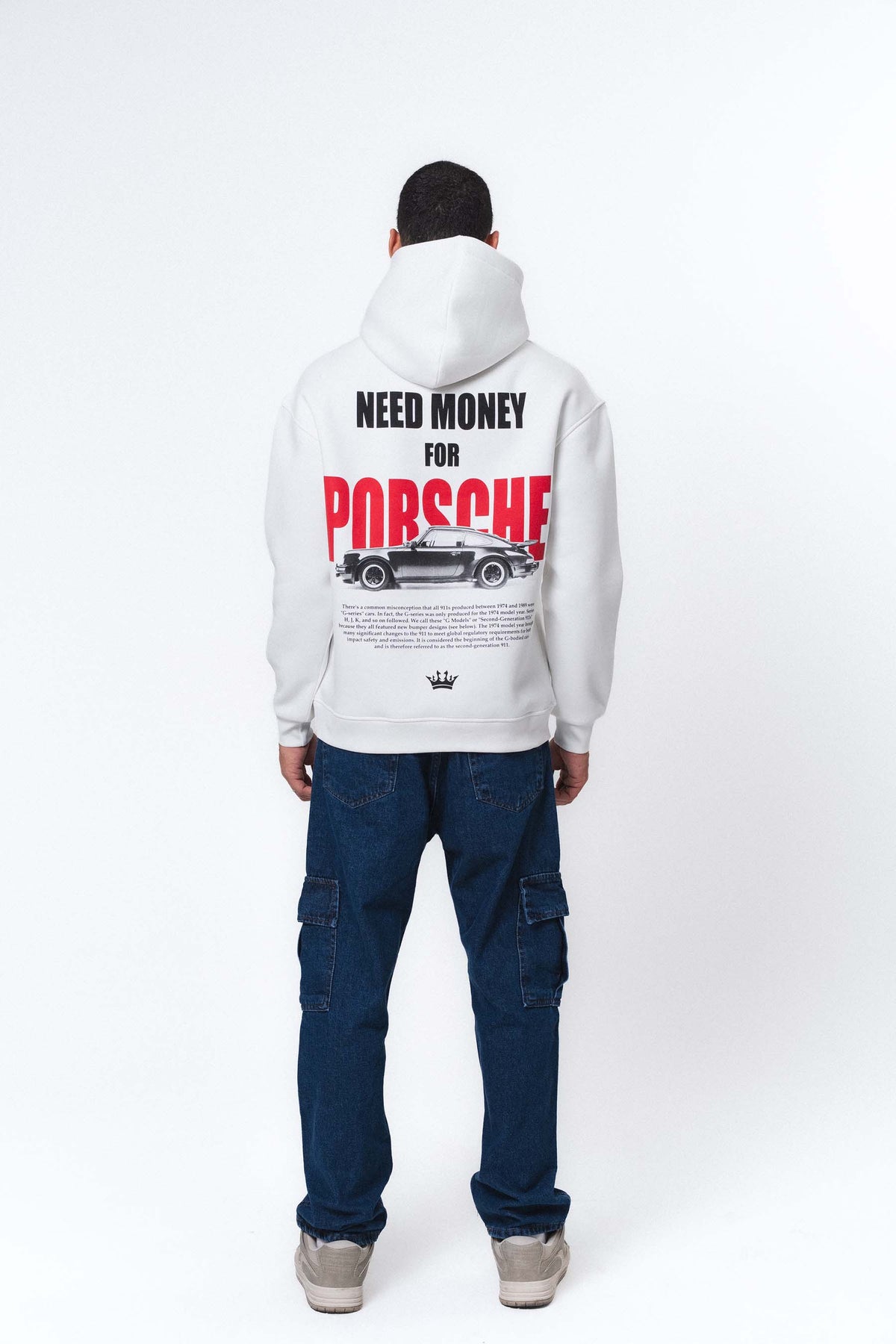 Need Money For Porsche Beyaz Oversize Hoodie