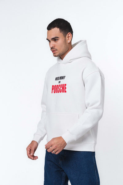 Need Money For Porsche Beyaz Oversize Hoodie