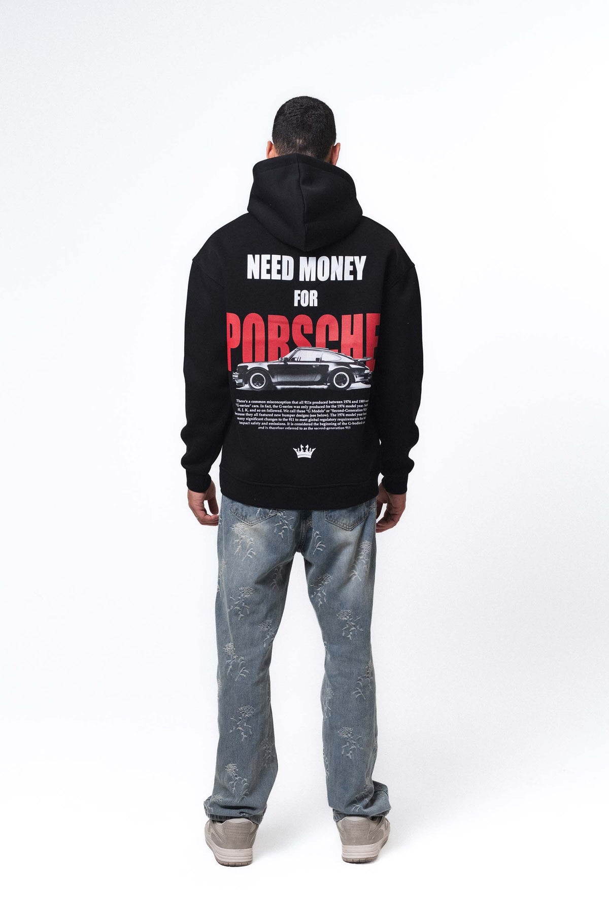 Need Money For Porsche Siyah Oversize Hoodie