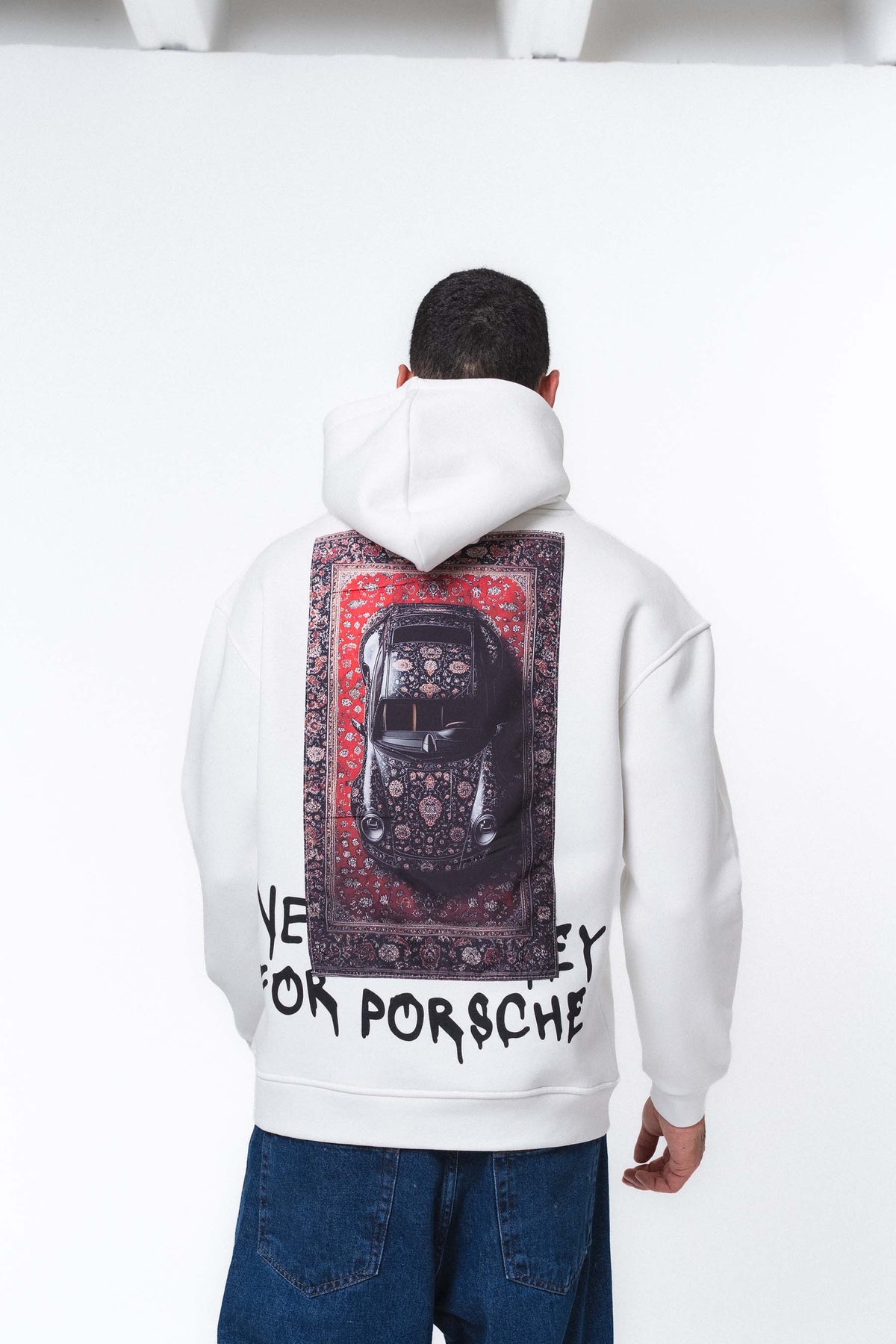 Need Money For Porsche 2 Beyaz Oversize Hoodie