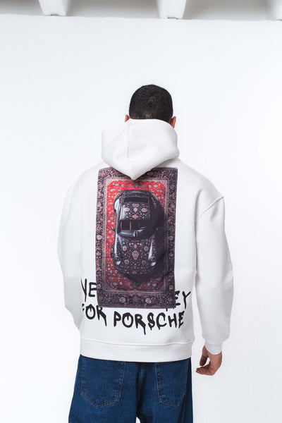 Need Money For Porsche 2 Beyaz Oversize Hoodie