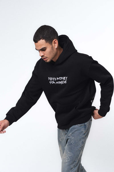 Need Money For Porsche 2 Siyah Oversize Hoodie