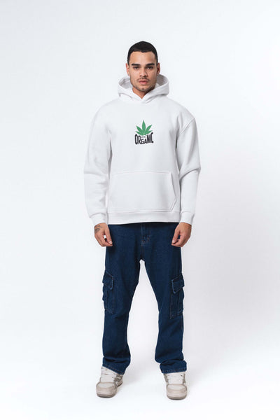 Don't Panic It's Organic Beyaz Oversize Hoodie